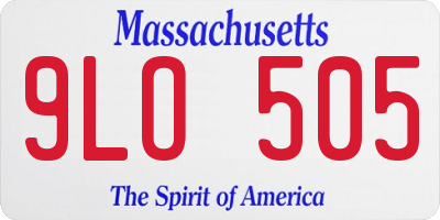 MA license plate 9LO505
