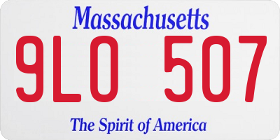 MA license plate 9LO507