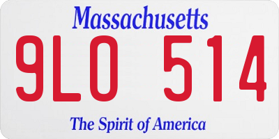 MA license plate 9LO514