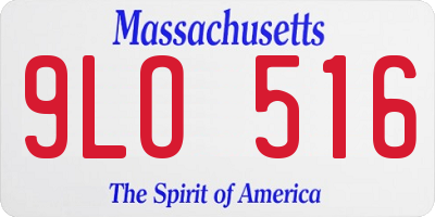 MA license plate 9LO516