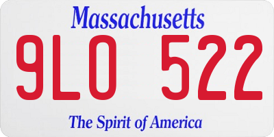 MA license plate 9LO522