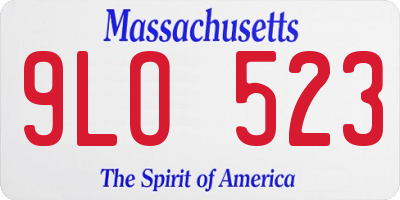 MA license plate 9LO523