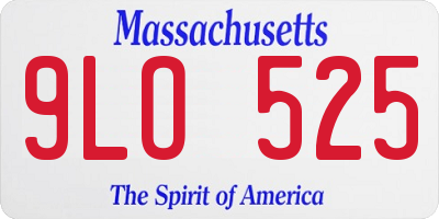 MA license plate 9LO525