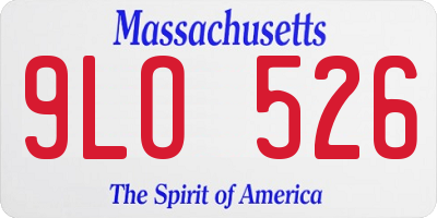 MA license plate 9LO526