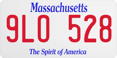 MA license plate 9LO528