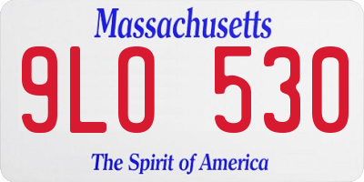 MA license plate 9LO530