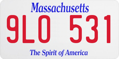 MA license plate 9LO531