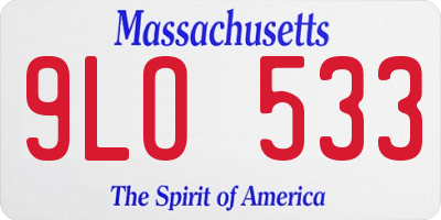 MA license plate 9LO533