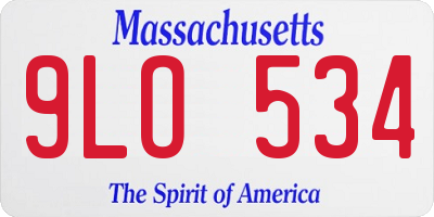 MA license plate 9LO534