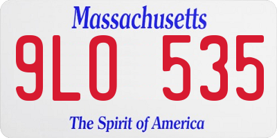 MA license plate 9LO535