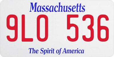 MA license plate 9LO536