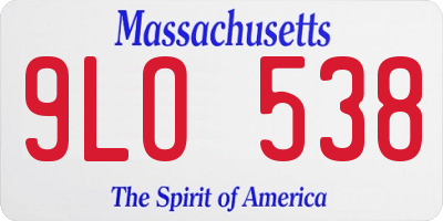 MA license plate 9LO538
