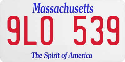 MA license plate 9LO539