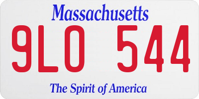 MA license plate 9LO544