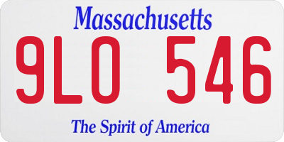 MA license plate 9LO546
