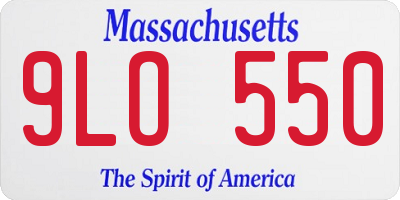 MA license plate 9LO550