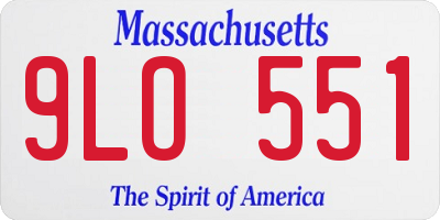 MA license plate 9LO551