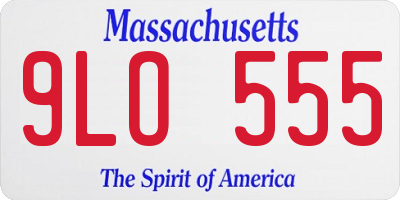 MA license plate 9LO555