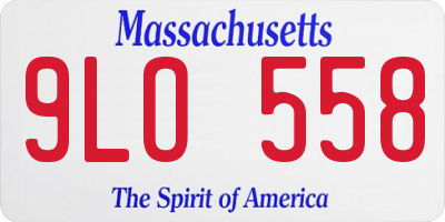 MA license plate 9LO558