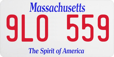MA license plate 9LO559