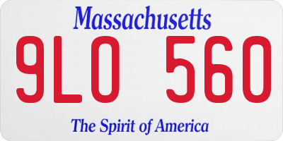 MA license plate 9LO560