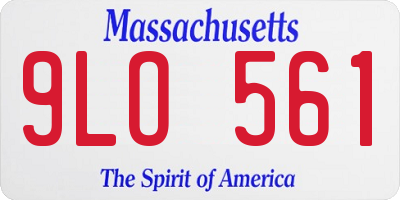 MA license plate 9LO561