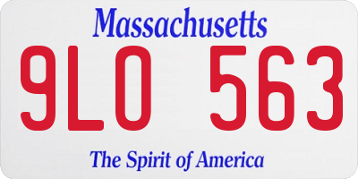 MA license plate 9LO563