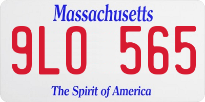 MA license plate 9LO565