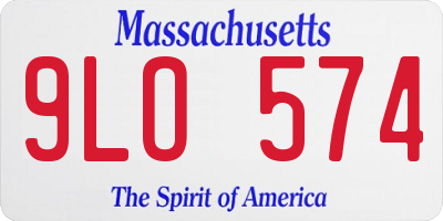MA license plate 9LO574