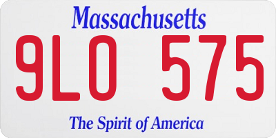 MA license plate 9LO575
