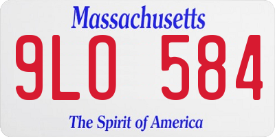 MA license plate 9LO584