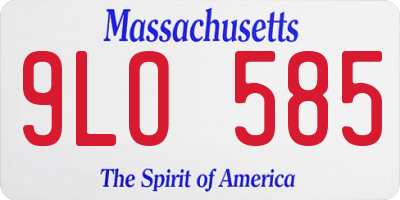 MA license plate 9LO585