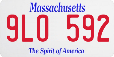 MA license plate 9LO592