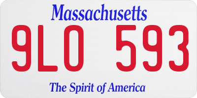 MA license plate 9LO593