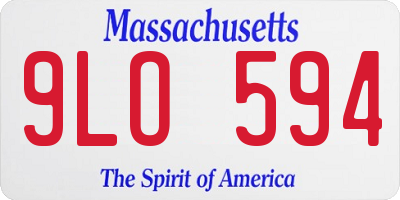 MA license plate 9LO594