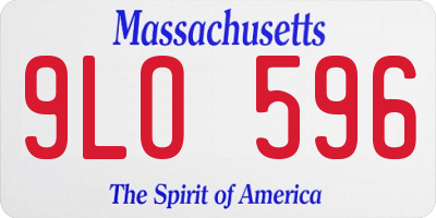 MA license plate 9LO596