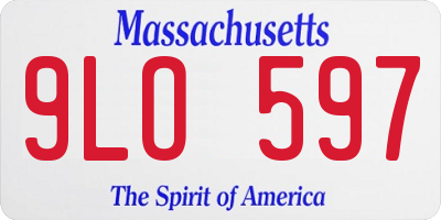 MA license plate 9LO597