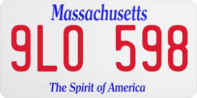MA license plate 9LO598