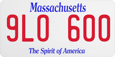 MA license plate 9LO600