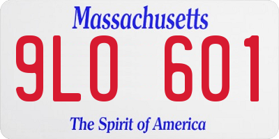 MA license plate 9LO601