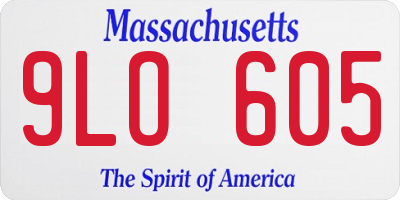 MA license plate 9LO605