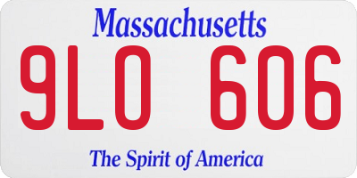 MA license plate 9LO606
