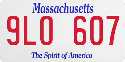 MA license plate 9LO607