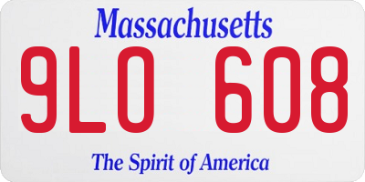 MA license plate 9LO608