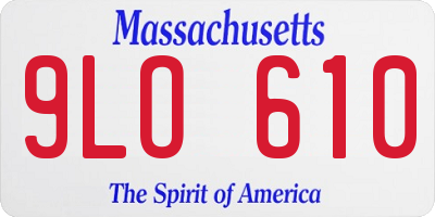 MA license plate 9LO610