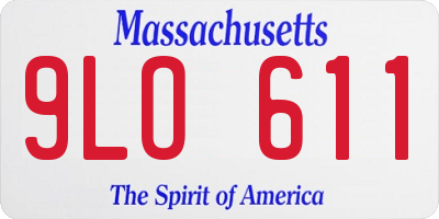 MA license plate 9LO611