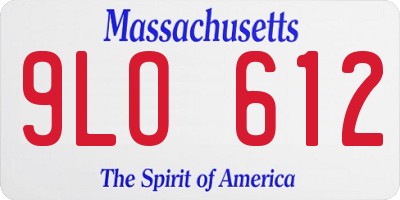 MA license plate 9LO612