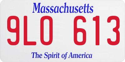 MA license plate 9LO613