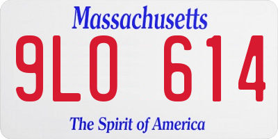MA license plate 9LO614