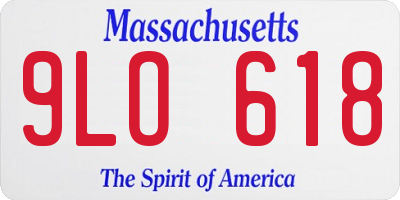 MA license plate 9LO618